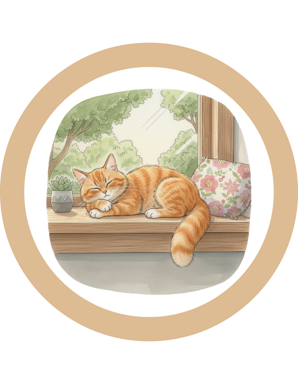 Cozy Window Cat Crewneck Sweatshirt — Relaxing Cat Napping Sweater