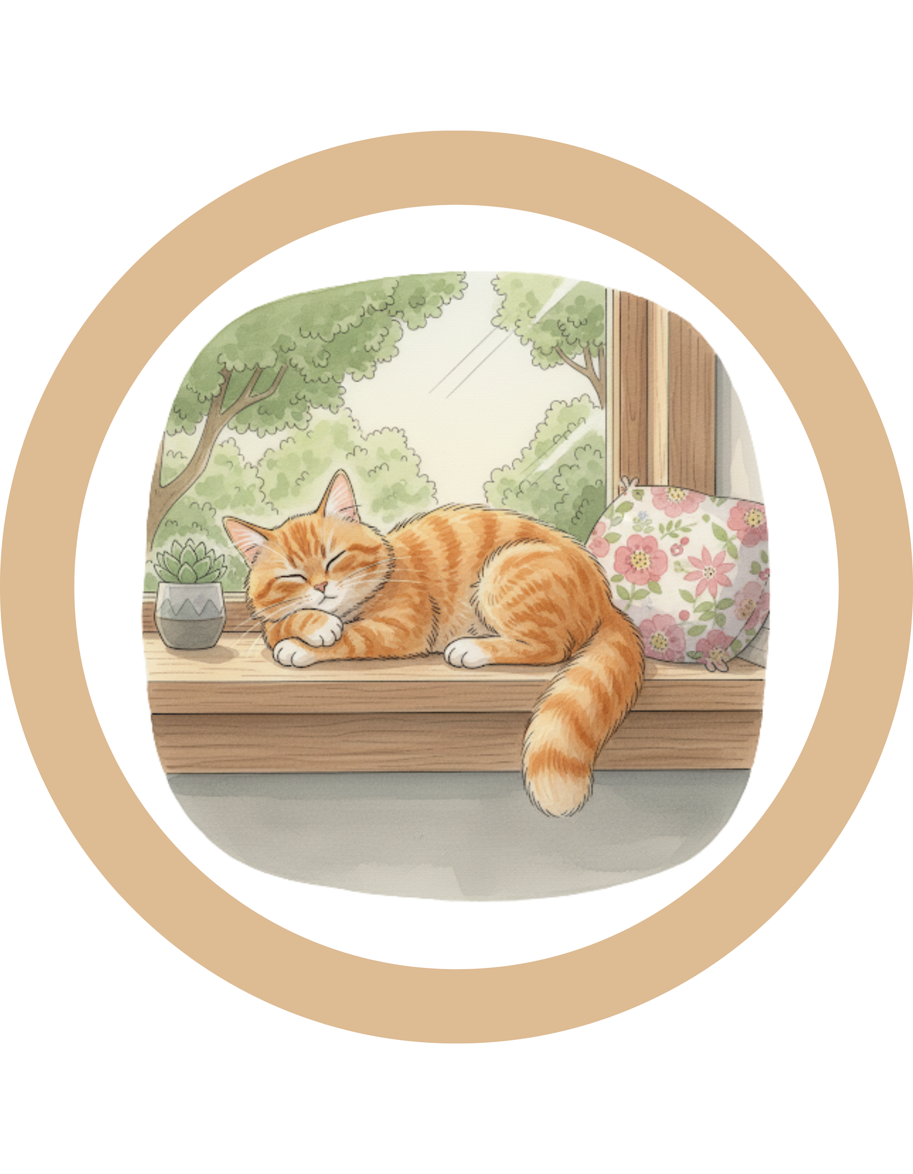 Cozy Window Cat Crewneck Sweatshirt — Relaxing Cat Napping Sweater