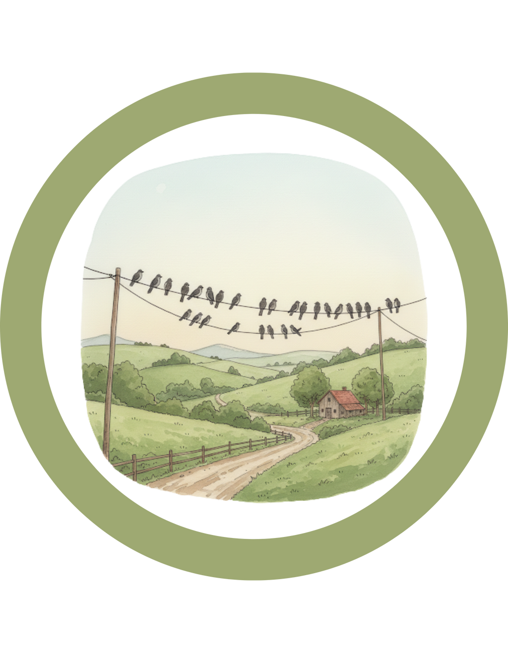 Relaxing Nature Birds Scenic Crewneck Sweatshirt —"I Choose My Way" Free As A Bird Circle Design