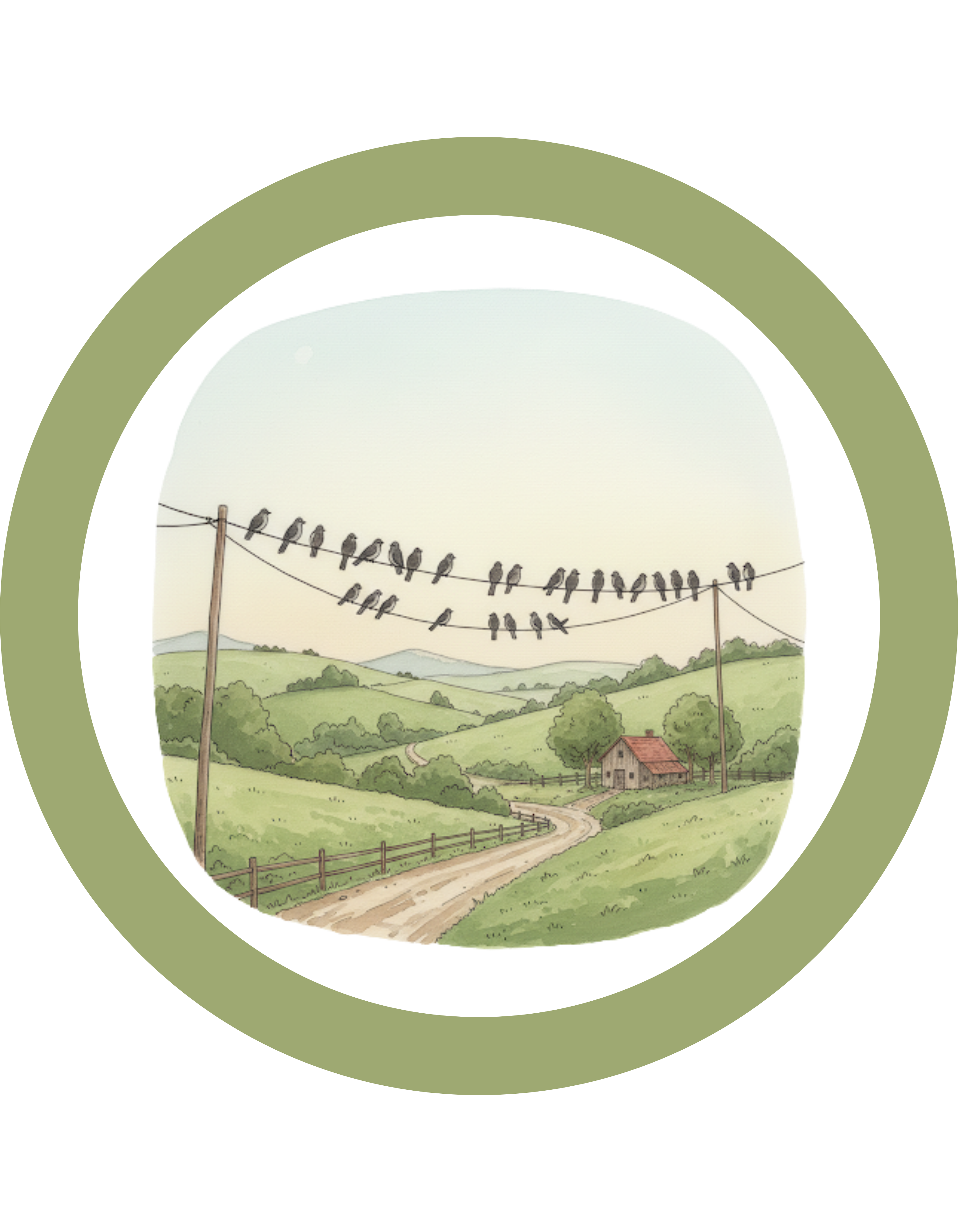 Relaxing Nature Birds Scenic Crewneck Sweatshirt —"I Choose My Way" Free As A Bird Circle Design