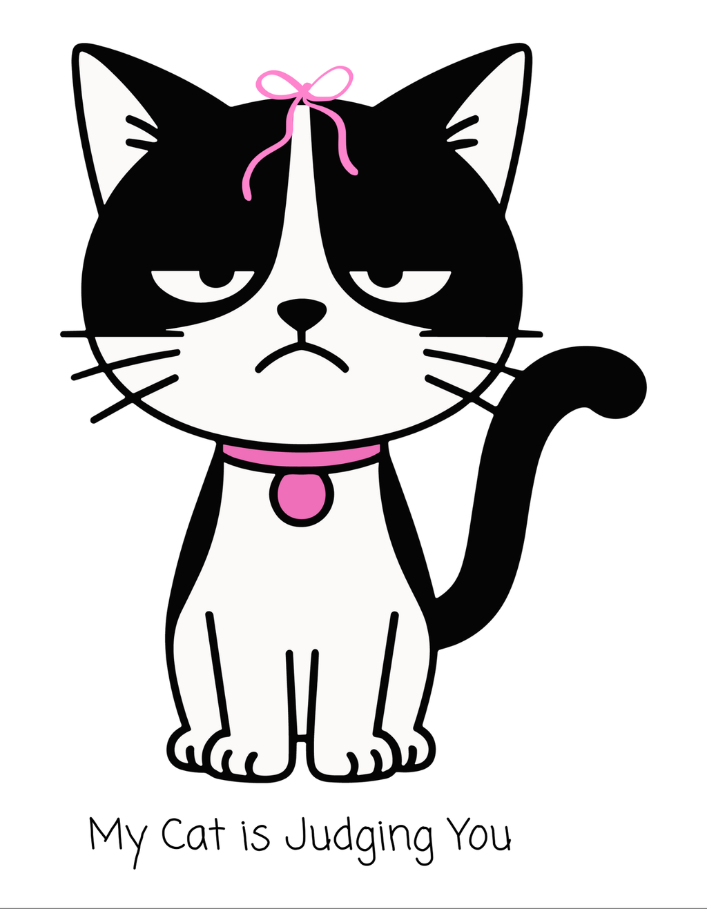 My Cat Is Judging You White Ceramic Mug — Cute Black & White Kitty Stare Down Tea Cup (11oz/15oz)