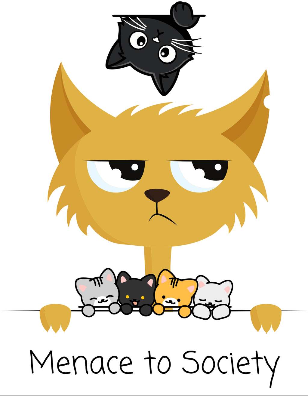 Cheeky Cat Mom White Ceramic Mug — Cute "Menace To Society" Rebel Cats Tea Cup (11oz, 15oz)