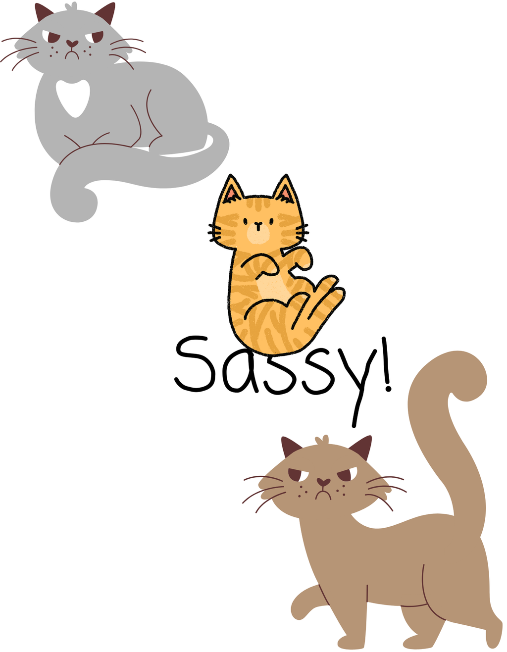 Sassy Cats White Ceramic Mug — Cute Felines Tea Cup (11oz, 15oz)