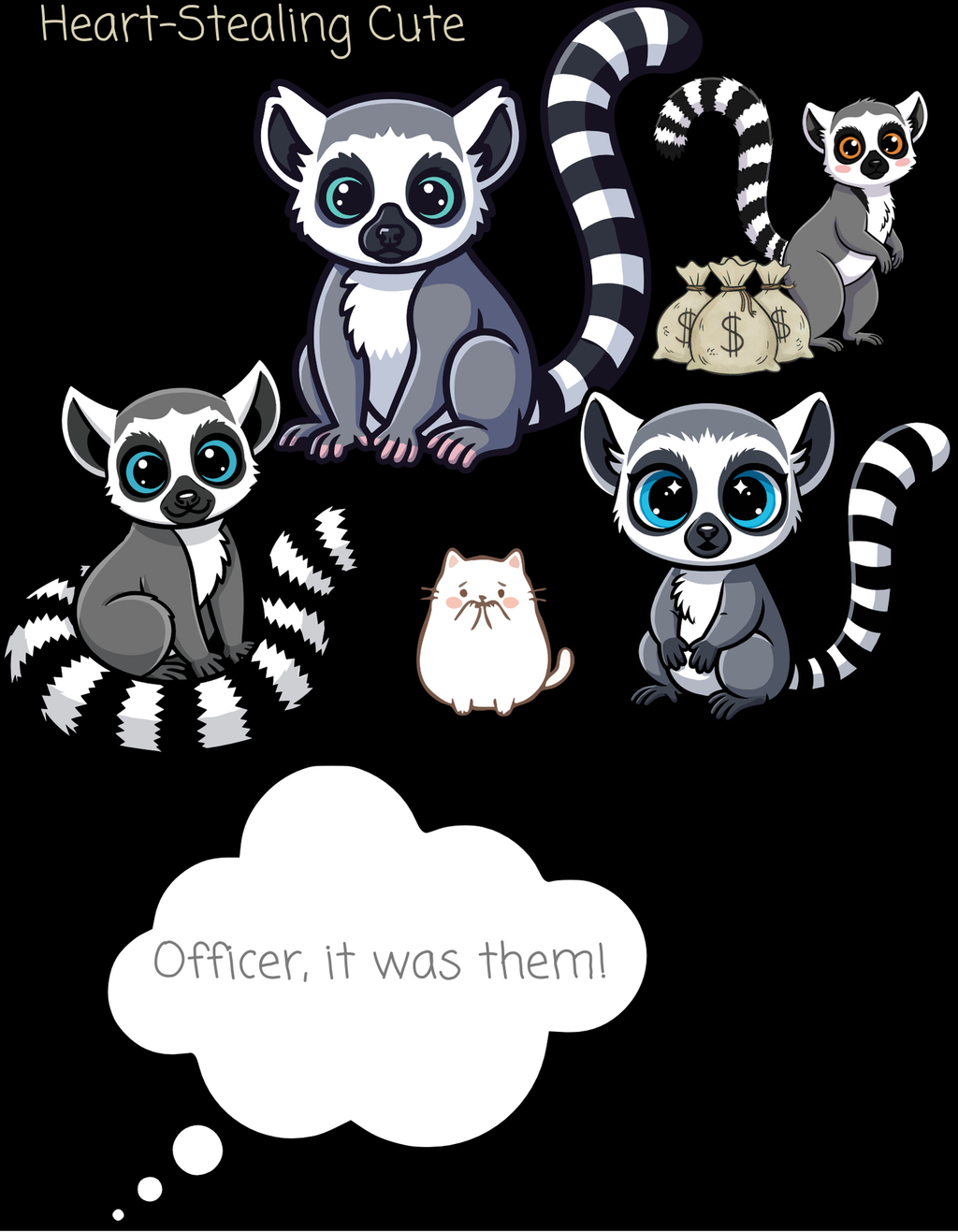 Heart-Stealing Cute Lemurs Gone Wild White Ceramic Mug — "Officer, It Was Them" Adorables (11oz & 15oz)