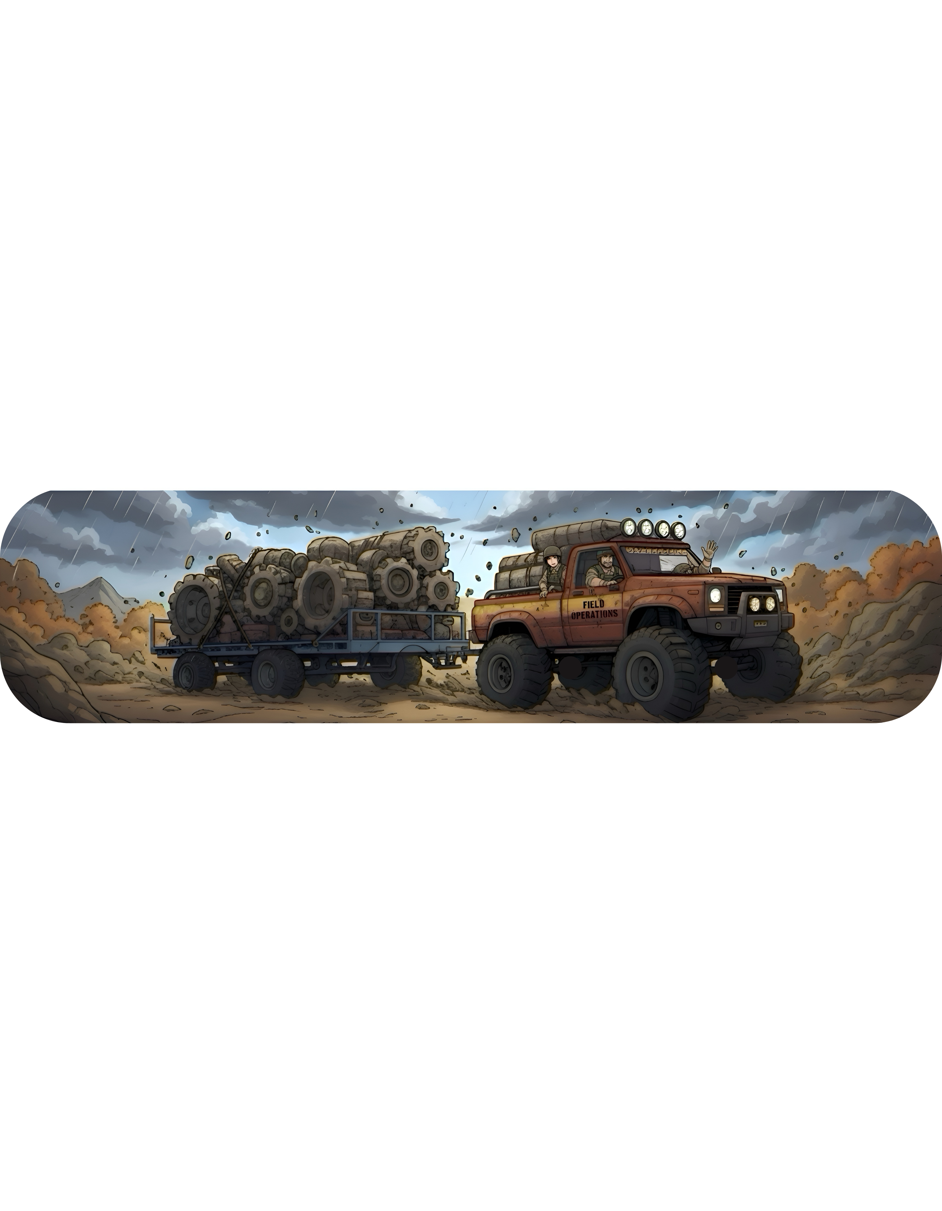 Adventure Trucks #3, Army Field Operation White Ceramic Mug — Find Your Path To The Essentials Cup (11oz & 15oz)