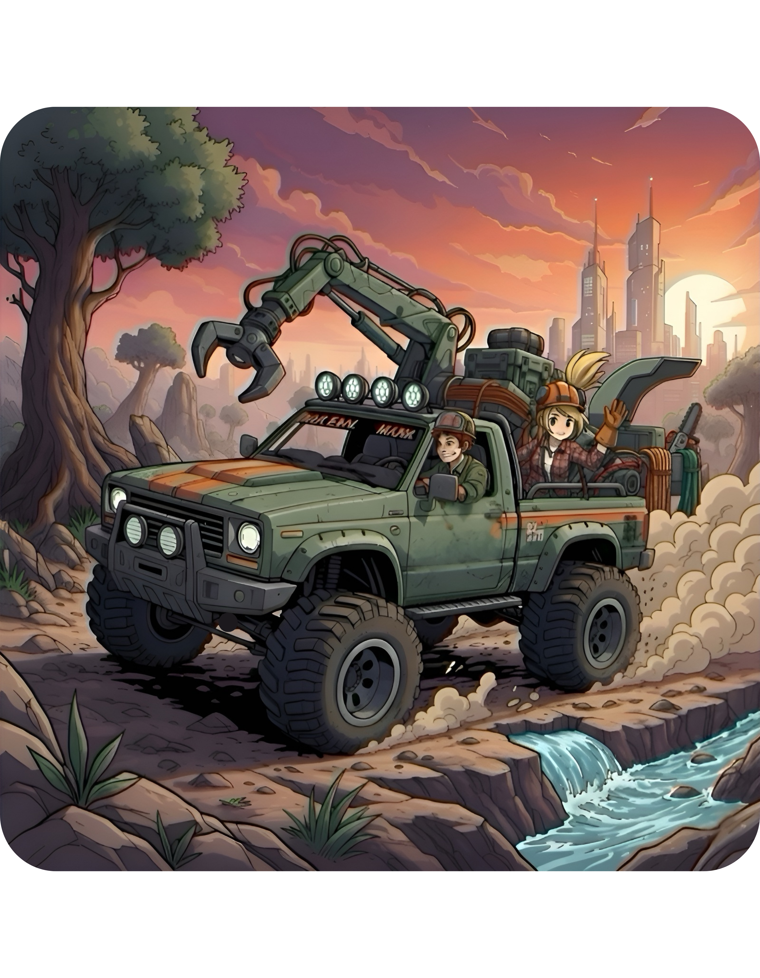 Adventure 4x4 Trucks #15, Tree Trimmers, Arborists, & Pruners On The Go White Ceramic Mug — Find Your Path To The Essentials Cup (11oz & 15oz)