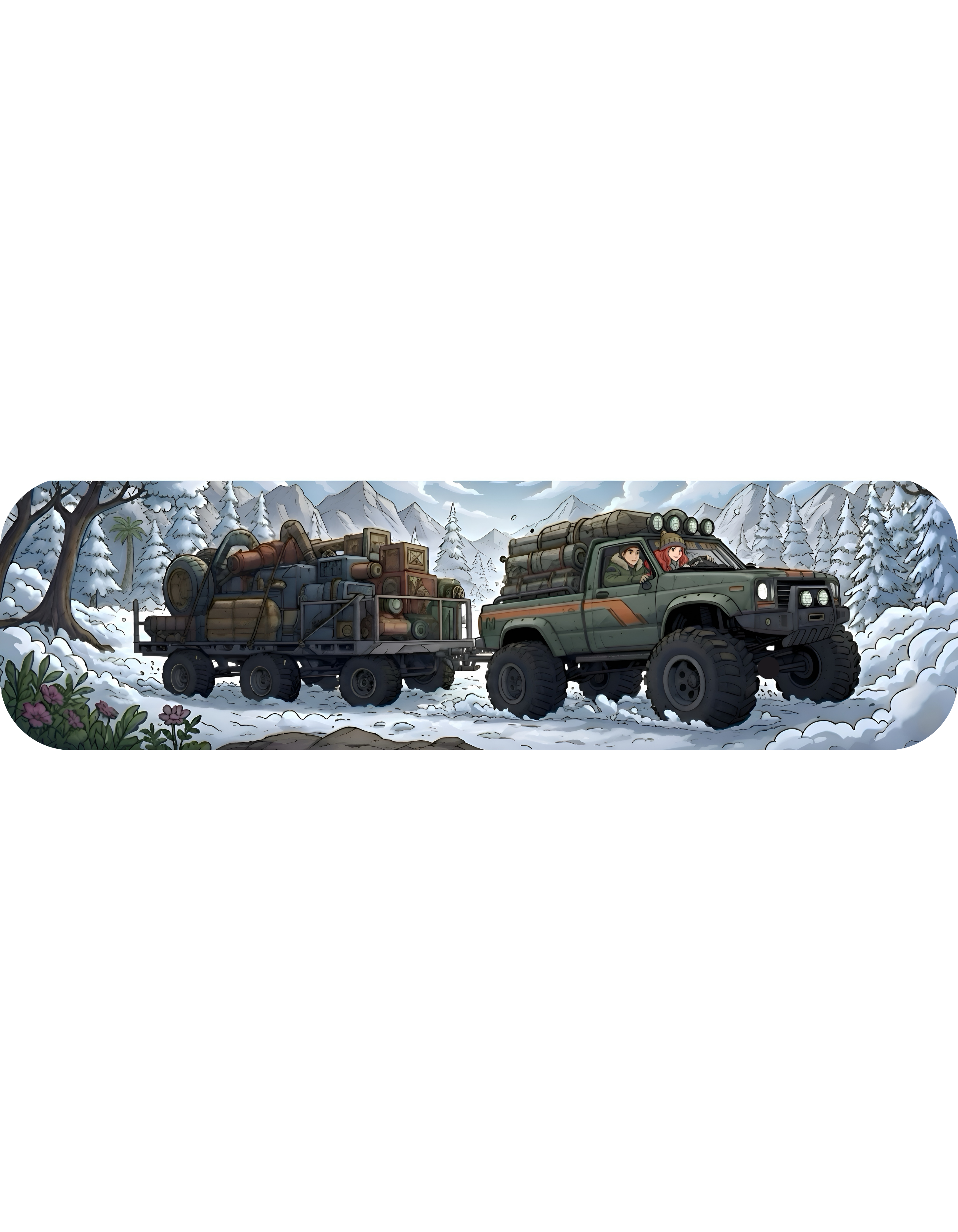 Adventure 4x4 Trucks #39, Rolling Through The Snow White Ceramic Mug — Find Your Path To The Essentials Cup (11oz & 15oz)