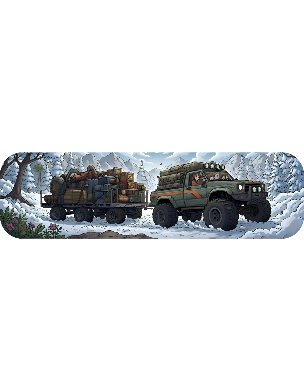 Adventure 4x4 Trucks #41, Off-Roading Mama Helping Daughter  White Ceramic Mug — Find Your Path To The Essentials Cup (11oz & 15oz)