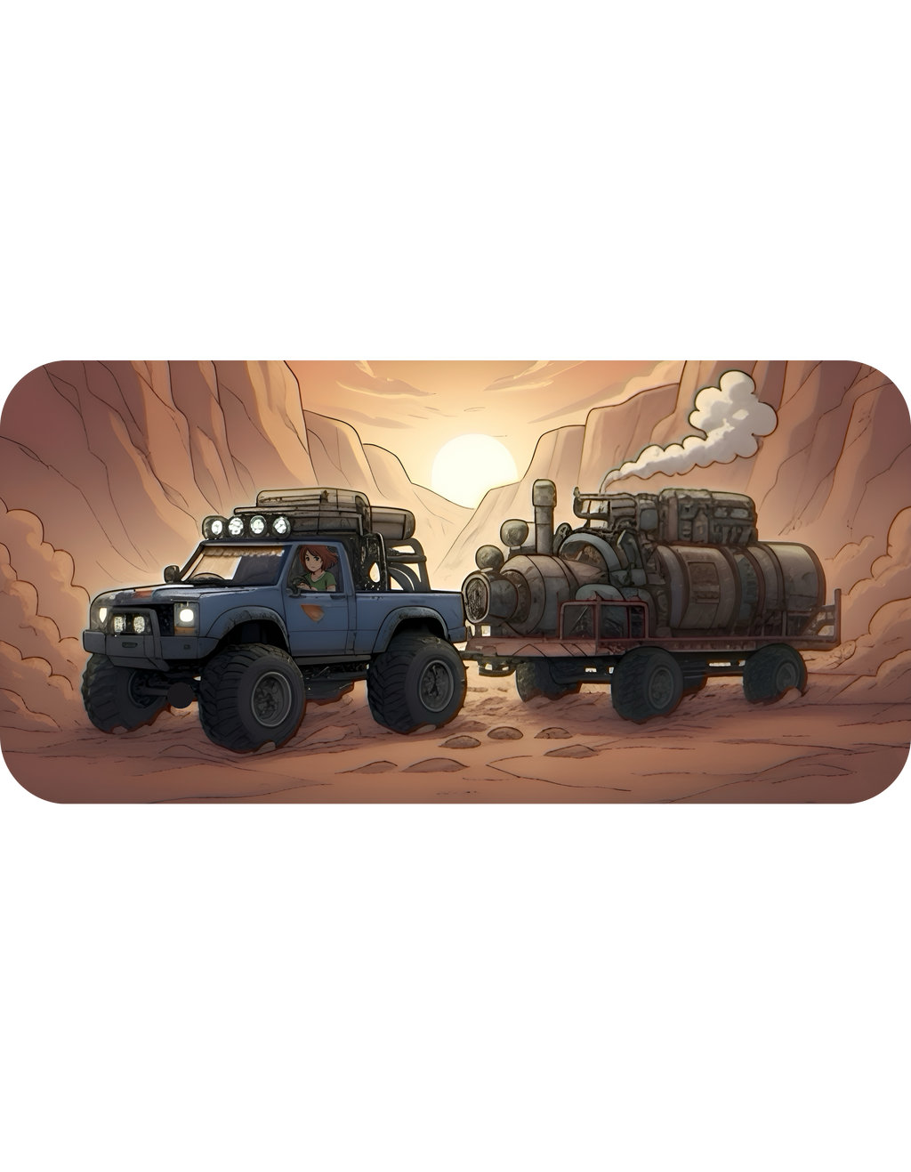 Adventure 4x4 Trucks #52, Chic Mechanic On The Haul White Ceramic Mug — Find Your Path To The Essentials Cup (11oz & 15oz)
