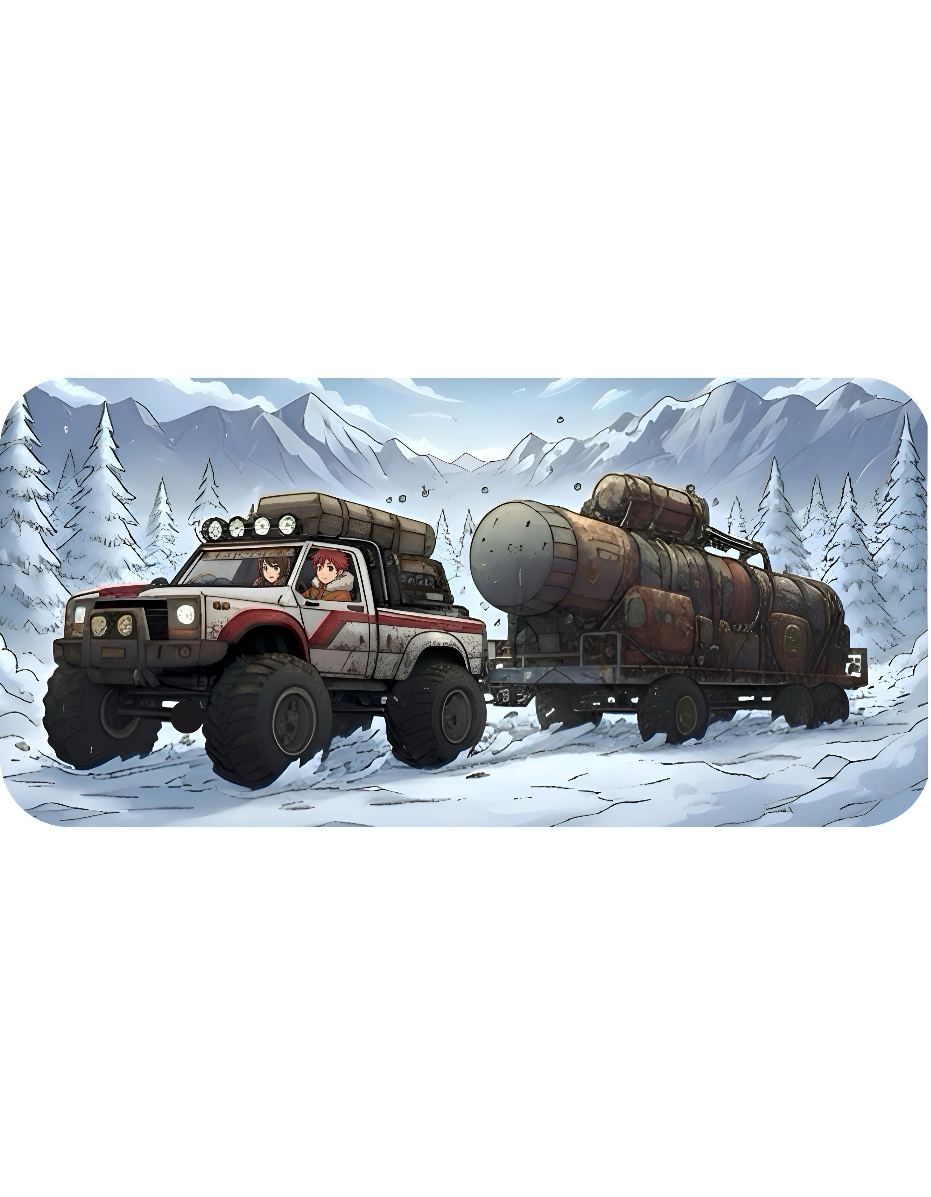 Adventure 4x4 Trucks #55, Ice Road Haulers White Ceramic Mug — Find Your Path To The Essentials Cup (11oz & 15oz)