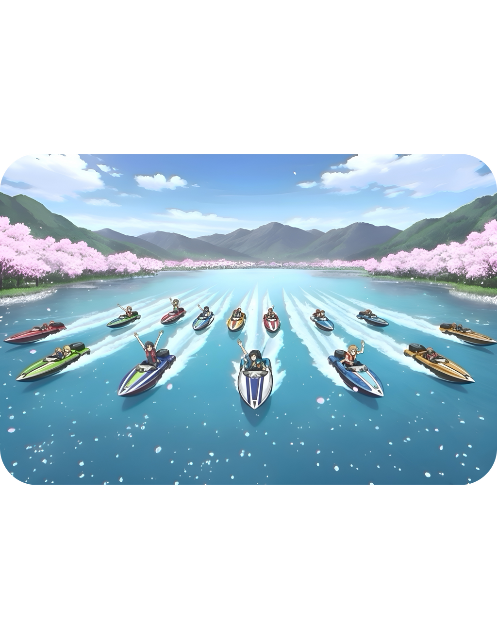 Adrenaline Boat Race #1 for Friends & Couples White Ceramic Mug — Anime Speedboat Treasure Map Cup (11oz/15oz)