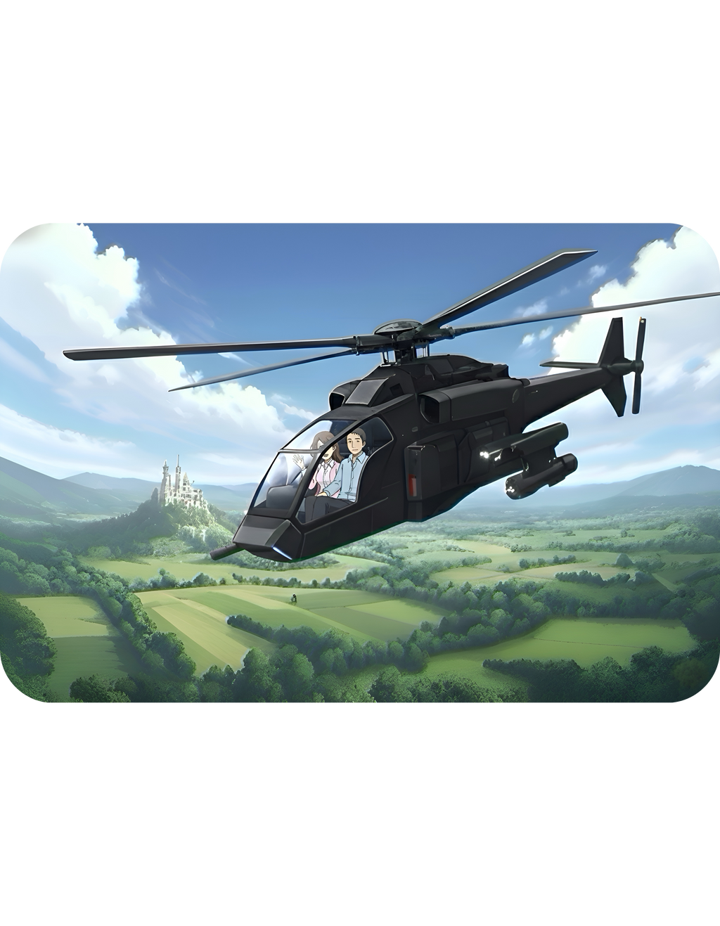 Touring Stealth Heli Scenic Blast Over Lofty Countryside White Ceramic Mug – Friends, Family & Imaginative Adventures, Celebrating Companionship, Creativity & Life’s Little Wonders Cup (11oz/15oz)