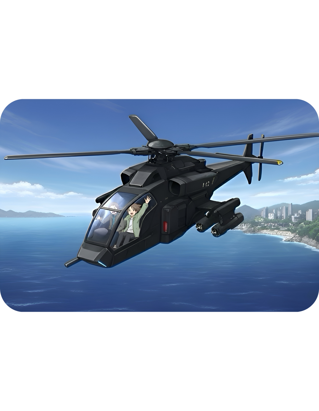 Touring Heli Over Glam City Coast White Ceramic Mug – Friends, Family & Imaginative Adventures, Celebrating Companionship, Creativity & Life’s Little Wonders Cup (11oz/15oz)