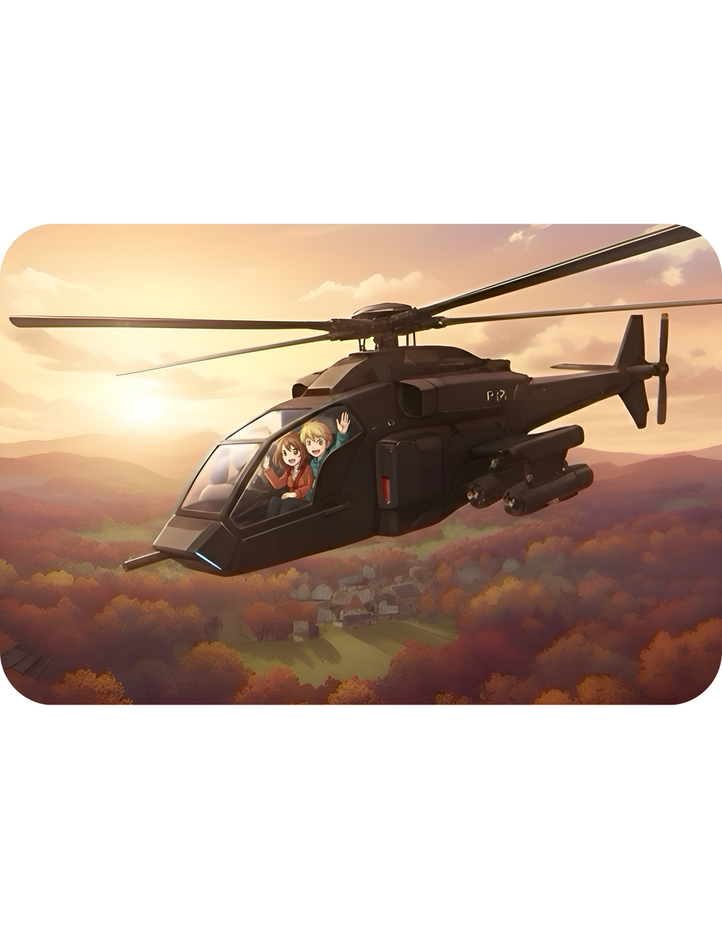 Touring Heli Over Autumn Fall Countryside White Ceramic Mug – Friends, Family & Imaginative Adventures, Celebrating Companionship, Creativity & Life’s Little Wonders Cup (11oz/15oz)