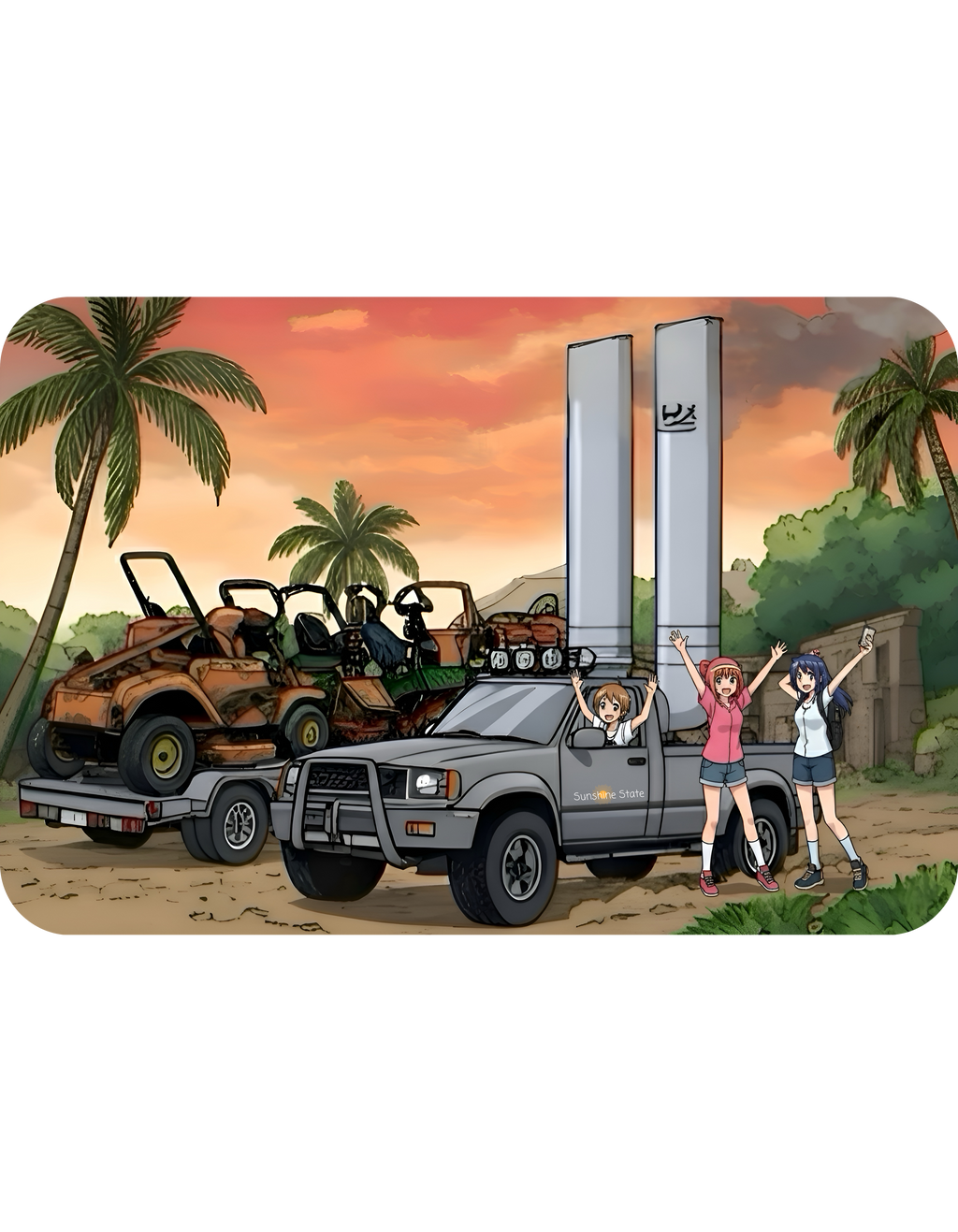 Sunshine State Pickup Trucks #11 Girls' Lawn Mower Hauler White Ceramic Mug – Celebrating Companionship, Creativity & Life’s Little Wonders Cup (11oz/15oz)