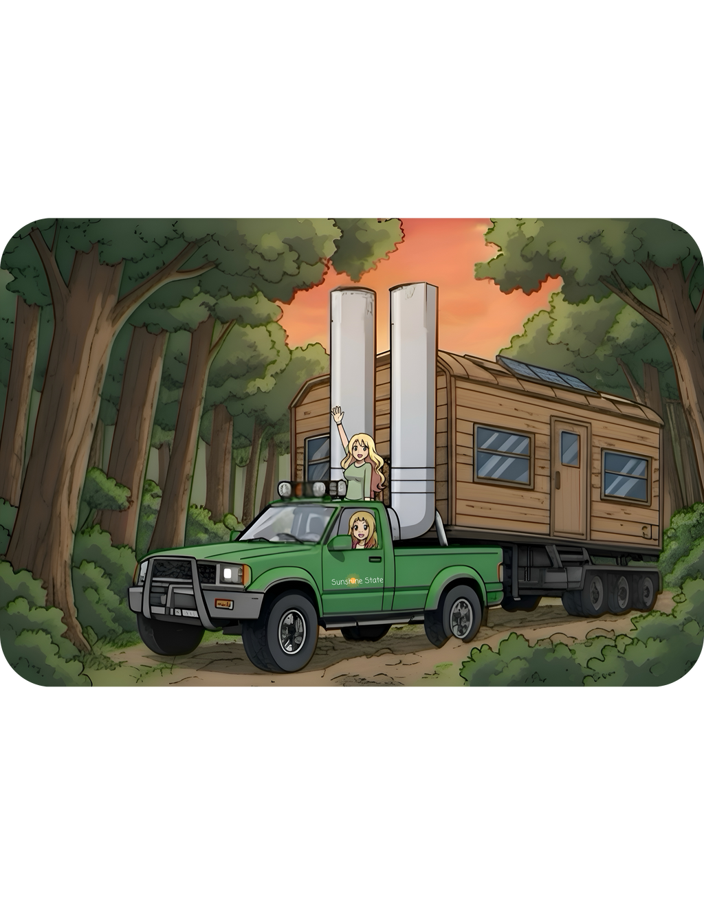 Sunshine State Pickup Trucks #12 Trailer Hauling Gals White Ceramic Mug – Celebrating Companionship, Creativity & Life’s Little Wonders Cup (11oz/15oz)