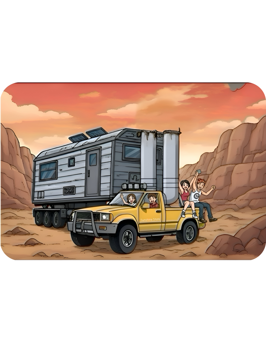 Sunshine State Pickup Trucks #15, Hauling Off The Grid Trailer White Ceramic Mug – Celebrating Companionship, Creativity & Life’s Little Wonders Cup (11oz/15oz)