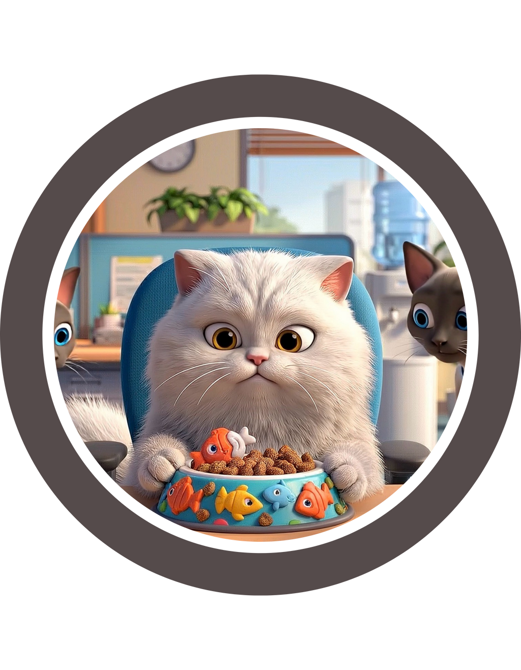 Realatable Cat Tower Collage White Ceramic Mug — Don't Bother Me Cute Personified Cup (11oz, 15oz)