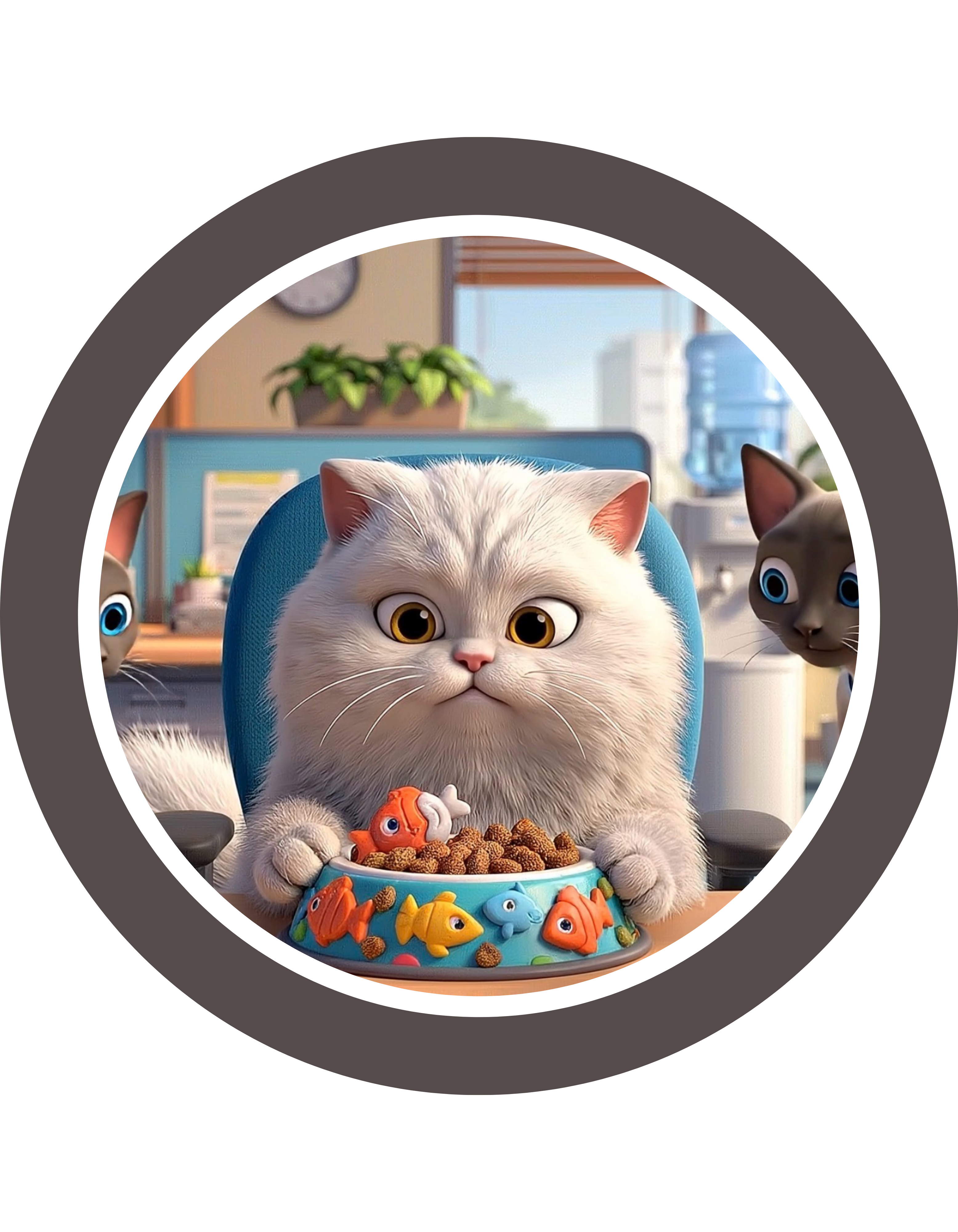 Realatable Cat Tower Collage White Ceramic Mug — Don't Bother Me Cute Personified Cup (11oz, 15oz)