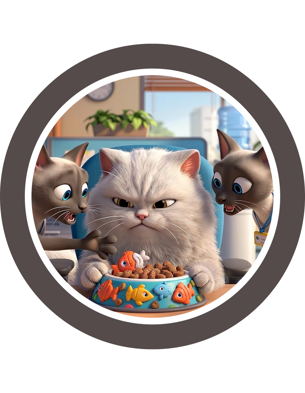 Realatable Cat Tower Collage White Ceramic Mug — Don't Bother Me Cute Personified Cup (11oz, 15oz)