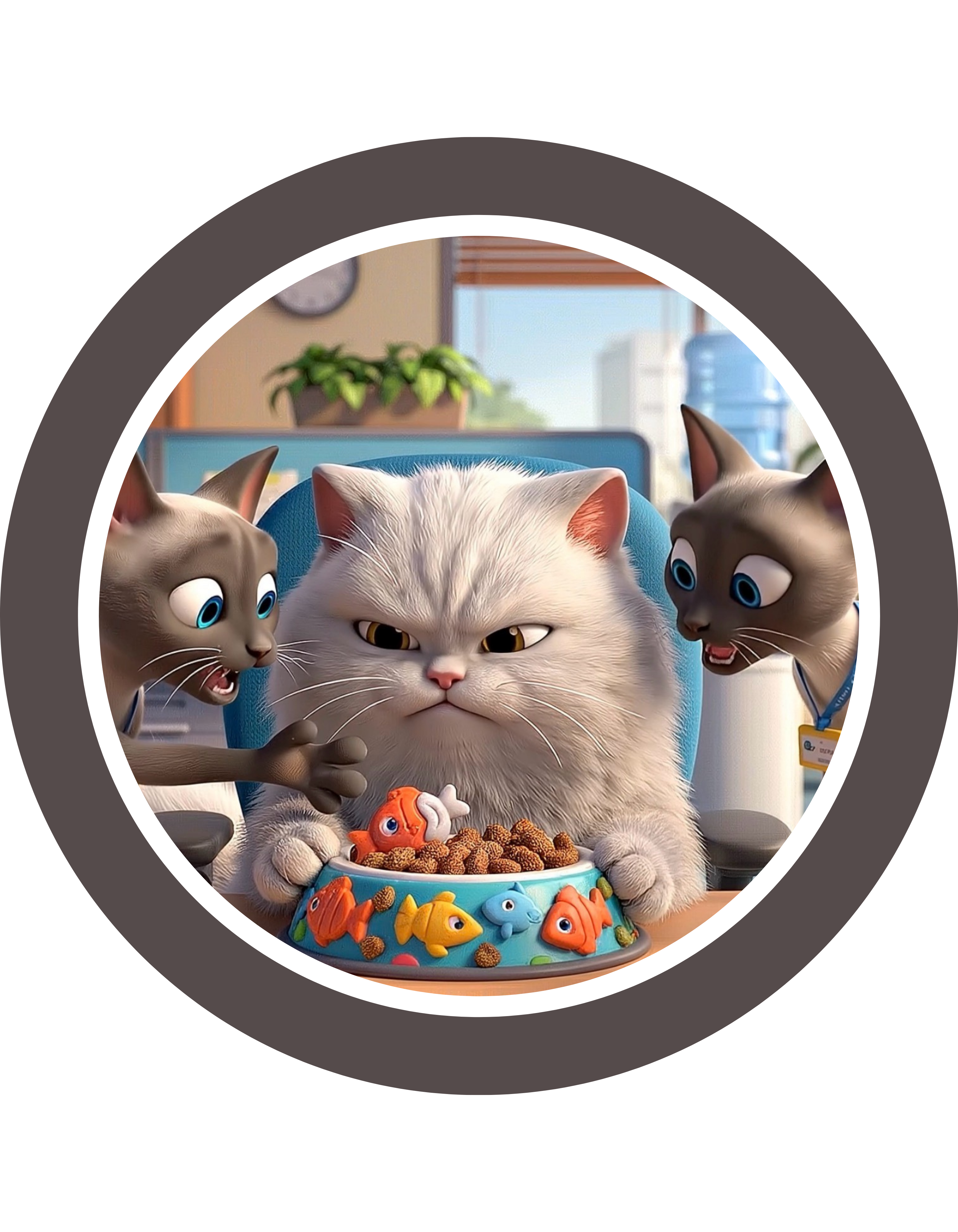 Realatable Cat Tower Collage White Ceramic Mug — Don't Bother Me Cute Personified Cup (11oz, 15oz)