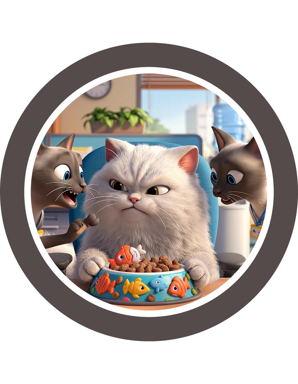Realatable Cat Tower Collage White Ceramic Mug — Don't Bother Me Cute Personified Cup (11oz, 15oz)