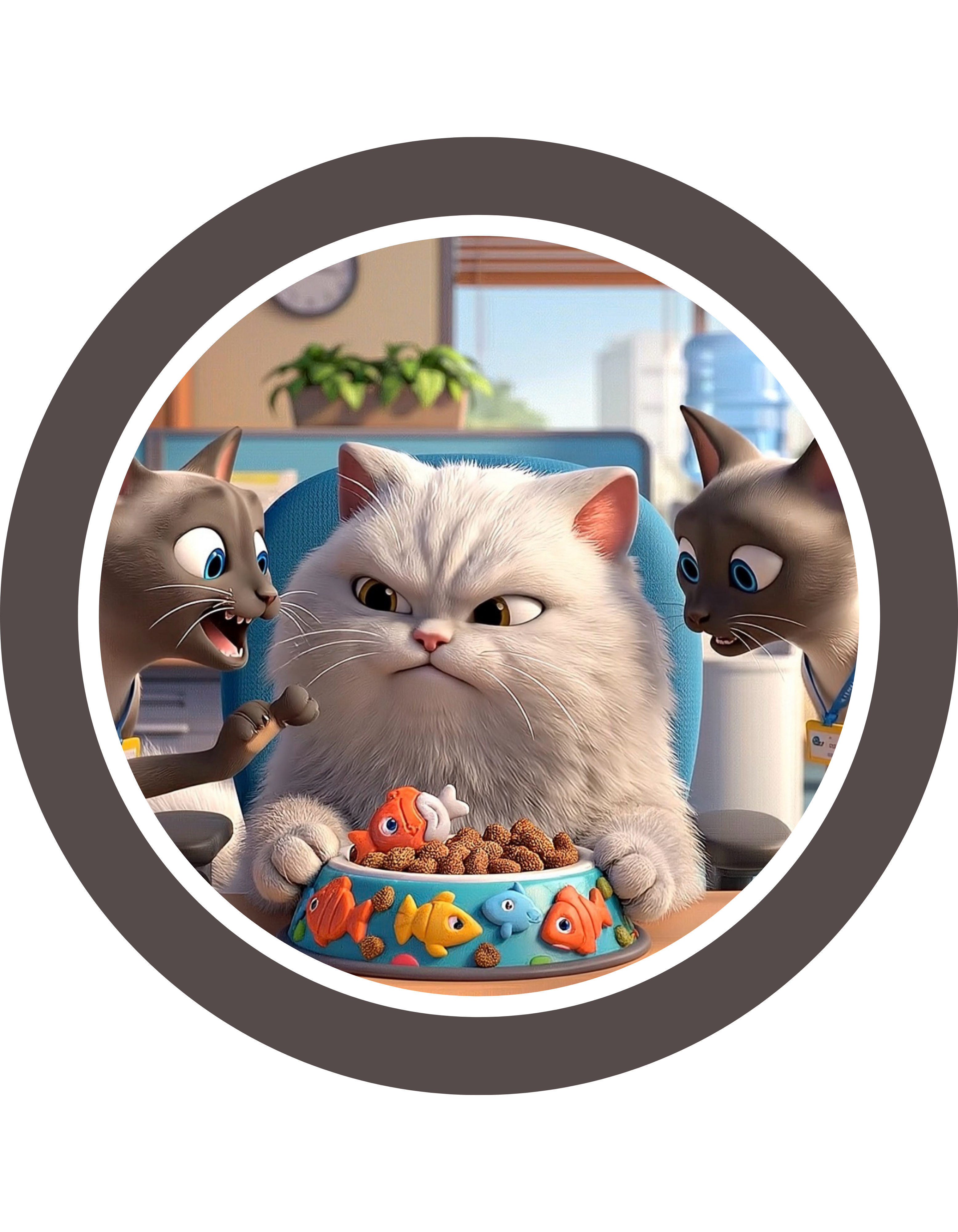 Realatable Cat Tower Collage White Ceramic Mug — Don't Bother Me Cute Personified Cup (11oz, 15oz)