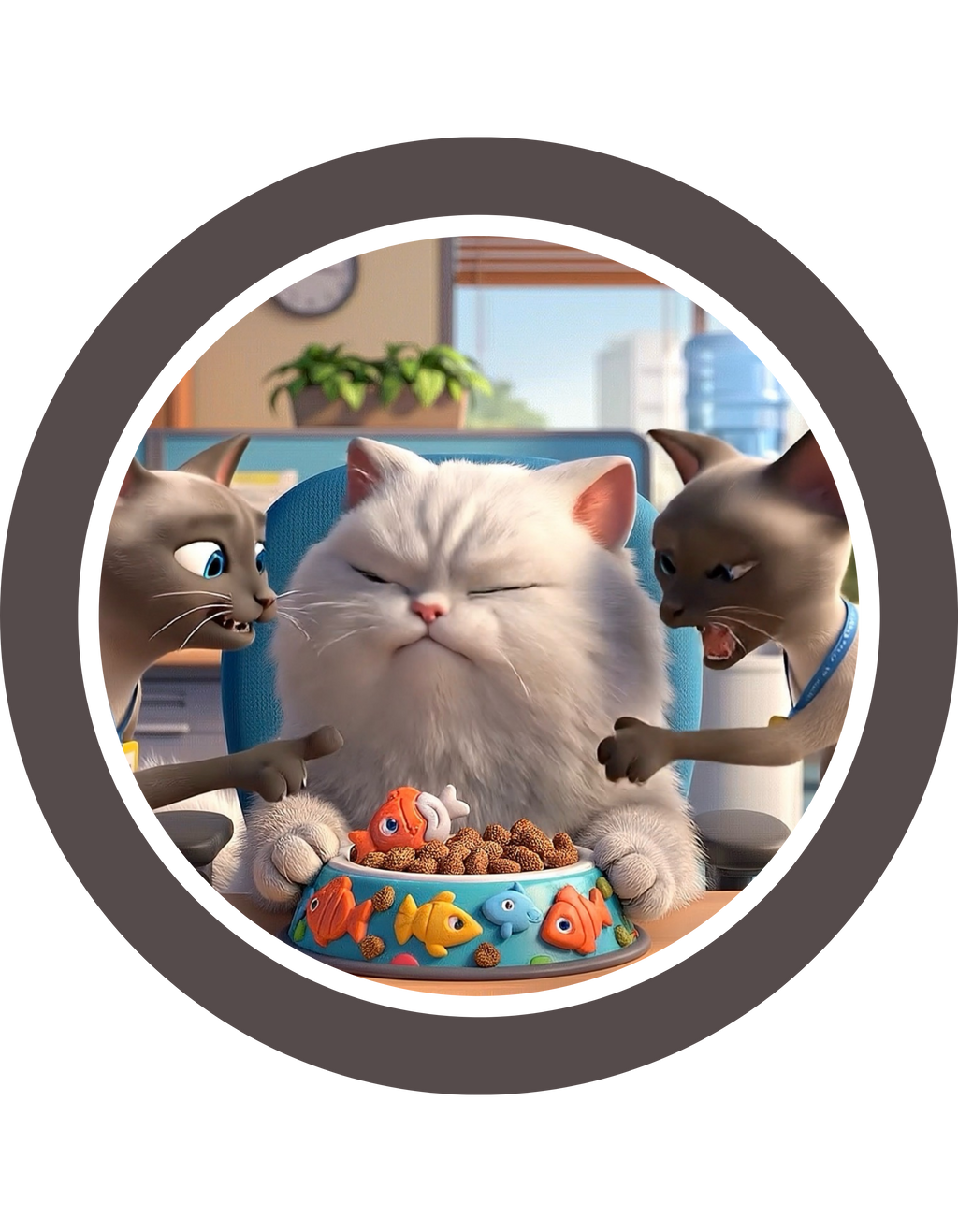 Realatable Cat Tower Collage White Ceramic Mug — Don't Bother Me Cute Personified Cup (11oz, 15oz)