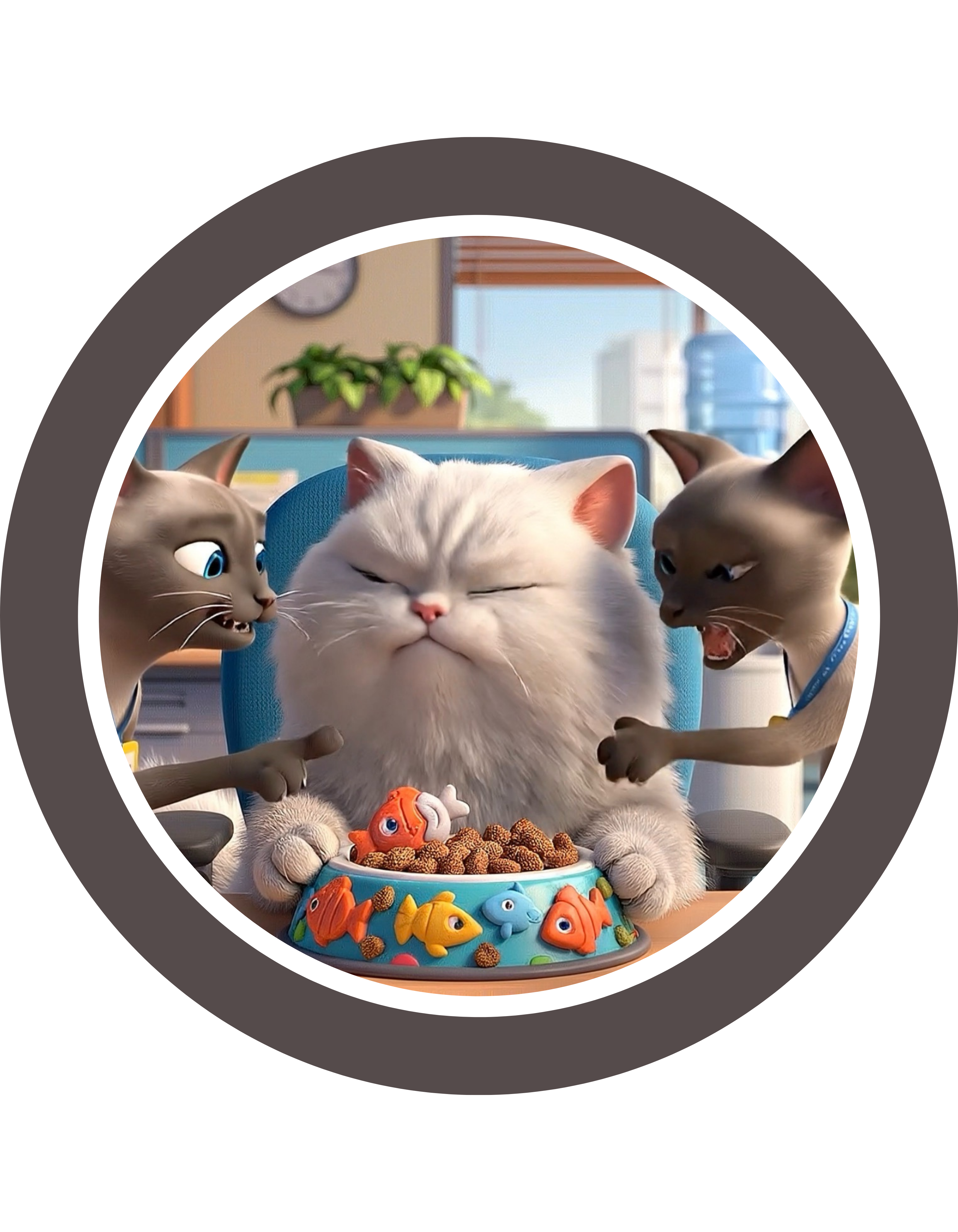 Realatable Cat Tower Collage White Ceramic Mug — Don't Bother Me Cute Personified Cup (11oz, 15oz)