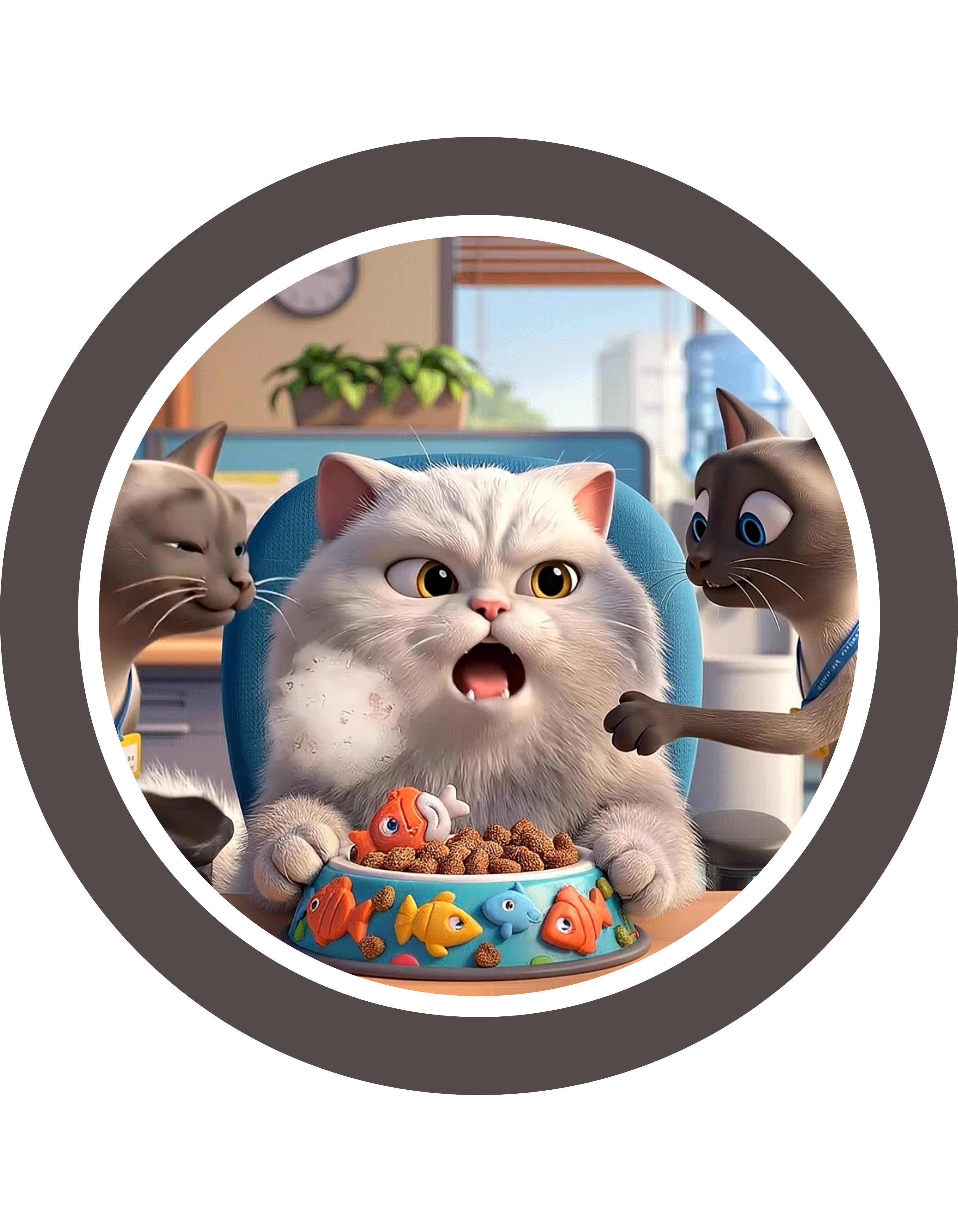 Realatable Cat Tower Collage White Ceramic Mug — Don't Bother Me Cute Personified Cup (11oz, 15oz)