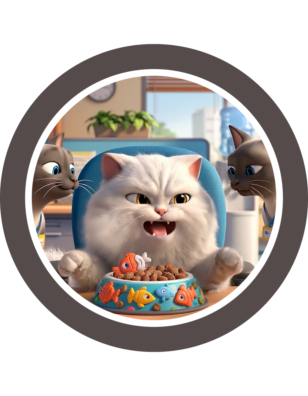 Realatable Cat Tower Collage White Ceramic Mug — Don't Bother Me Cute Personified Cup (11oz, 15oz)