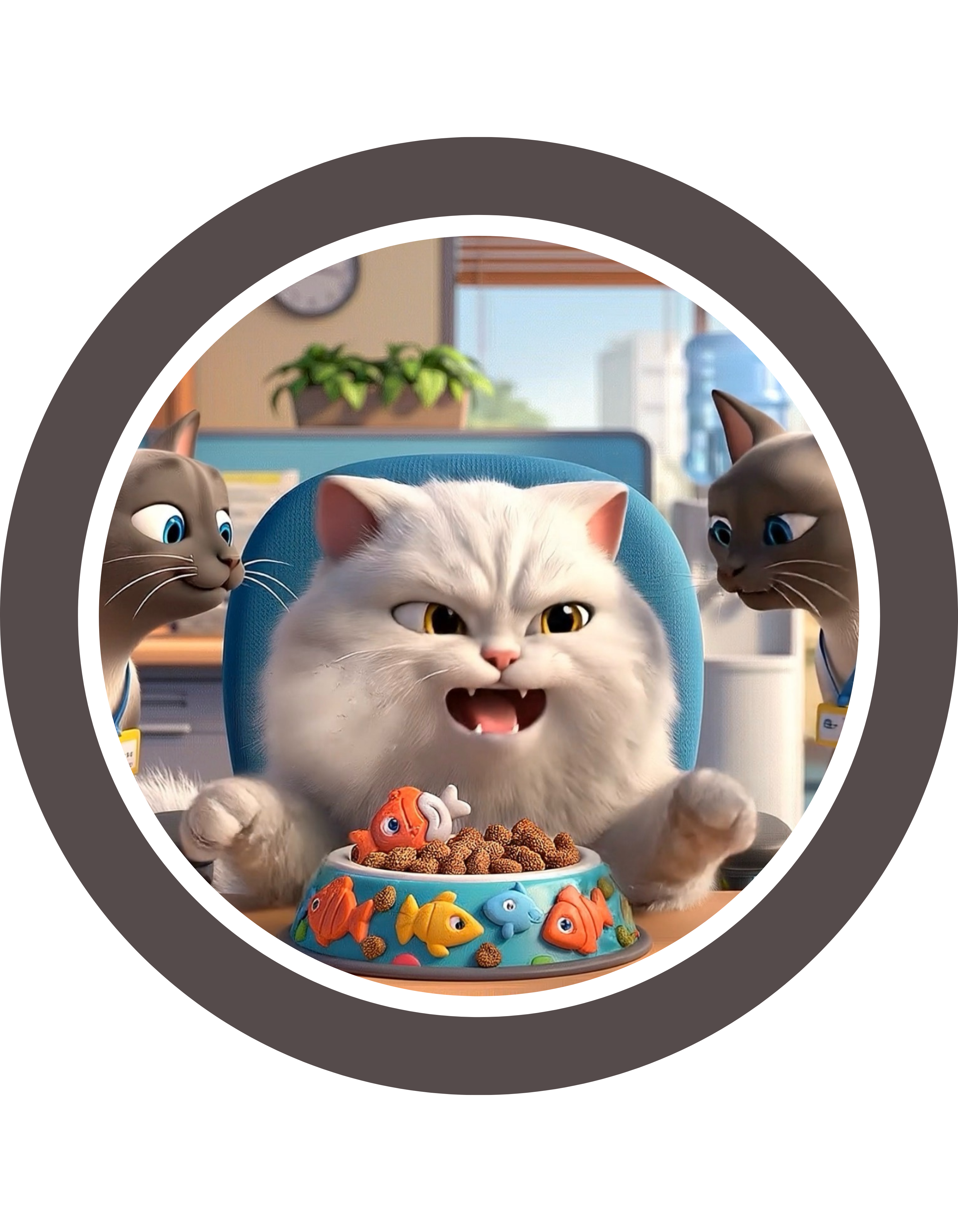 Realatable Cat Tower Collage White Ceramic Mug — Don't Bother Me Cute Personified Cup (11oz, 15oz)