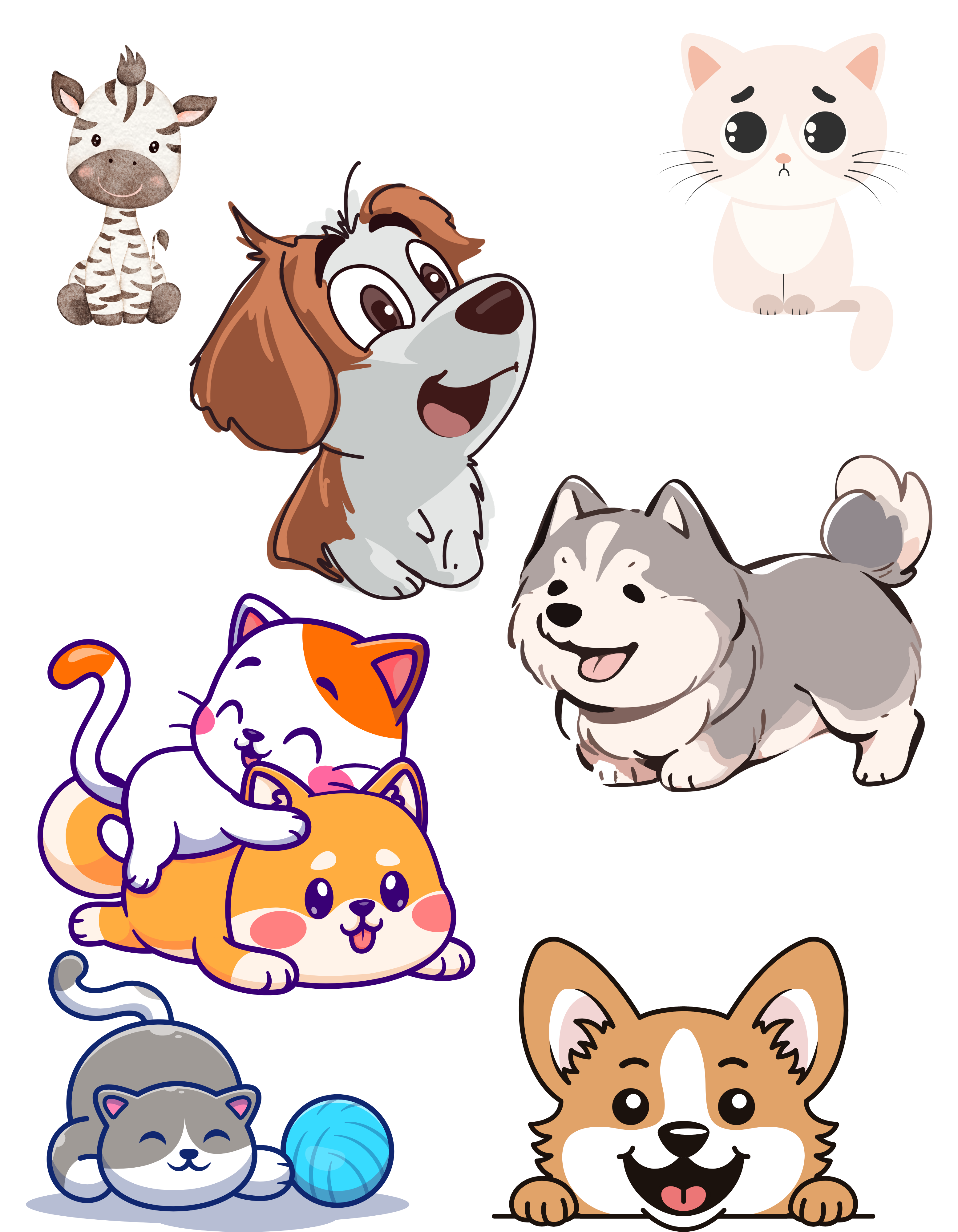 Playful & Cute Pets Decor #3 White Ceramic Mug — Adorable Animals To Brighten Your Day Cup (11oz & 15oz)