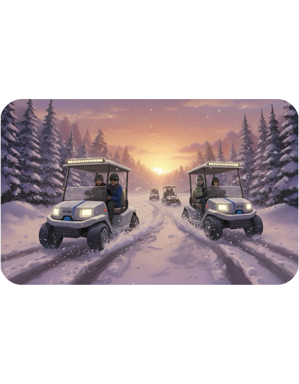 Anime Golf Cart Winter Racing Adventures #1 White Ceramic Mug — Find Your Path To The Essentials Cup (11oz & 15oz)