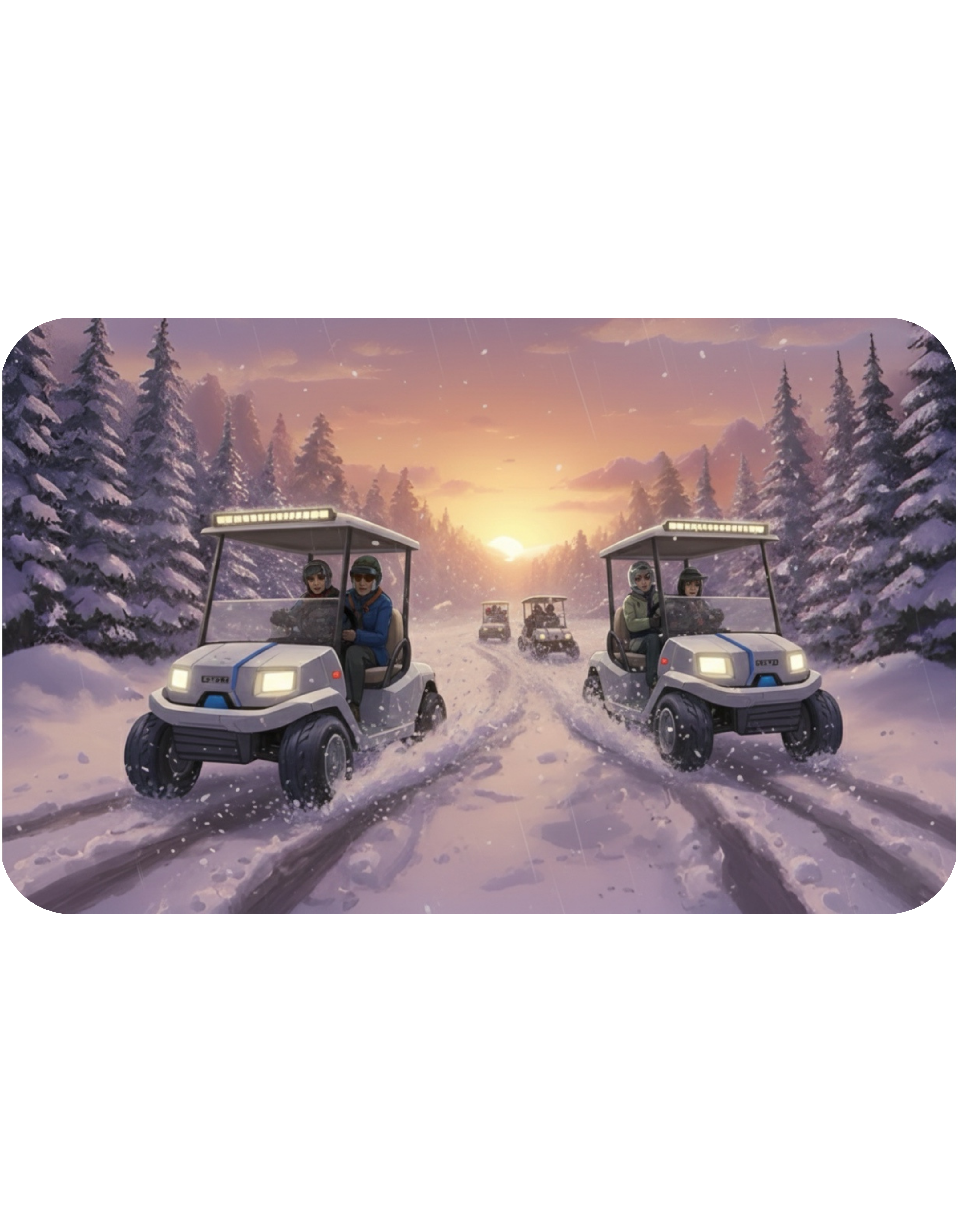 Anime Golf Cart Winter Racing Adventures #1 White Ceramic Mug — Find Your Path To The Essentials Cup (11oz & 15oz)