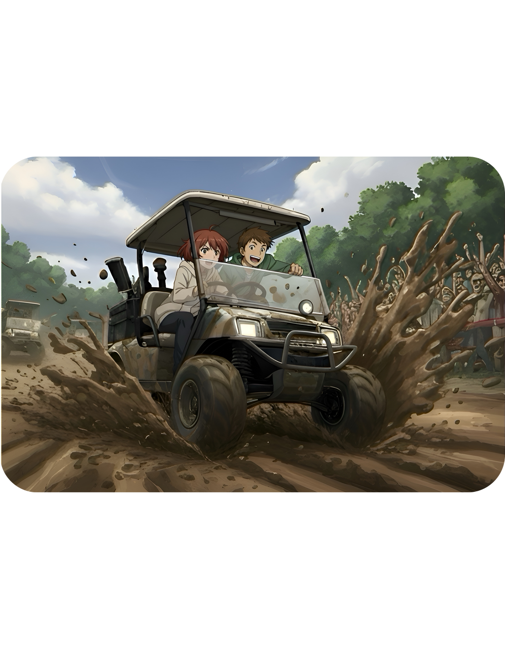 Anime Golf Cart Mud Racing Adventures #4 White Ceramic Mug — Find Your Path To The Essentials Cup (11oz & 15oz)