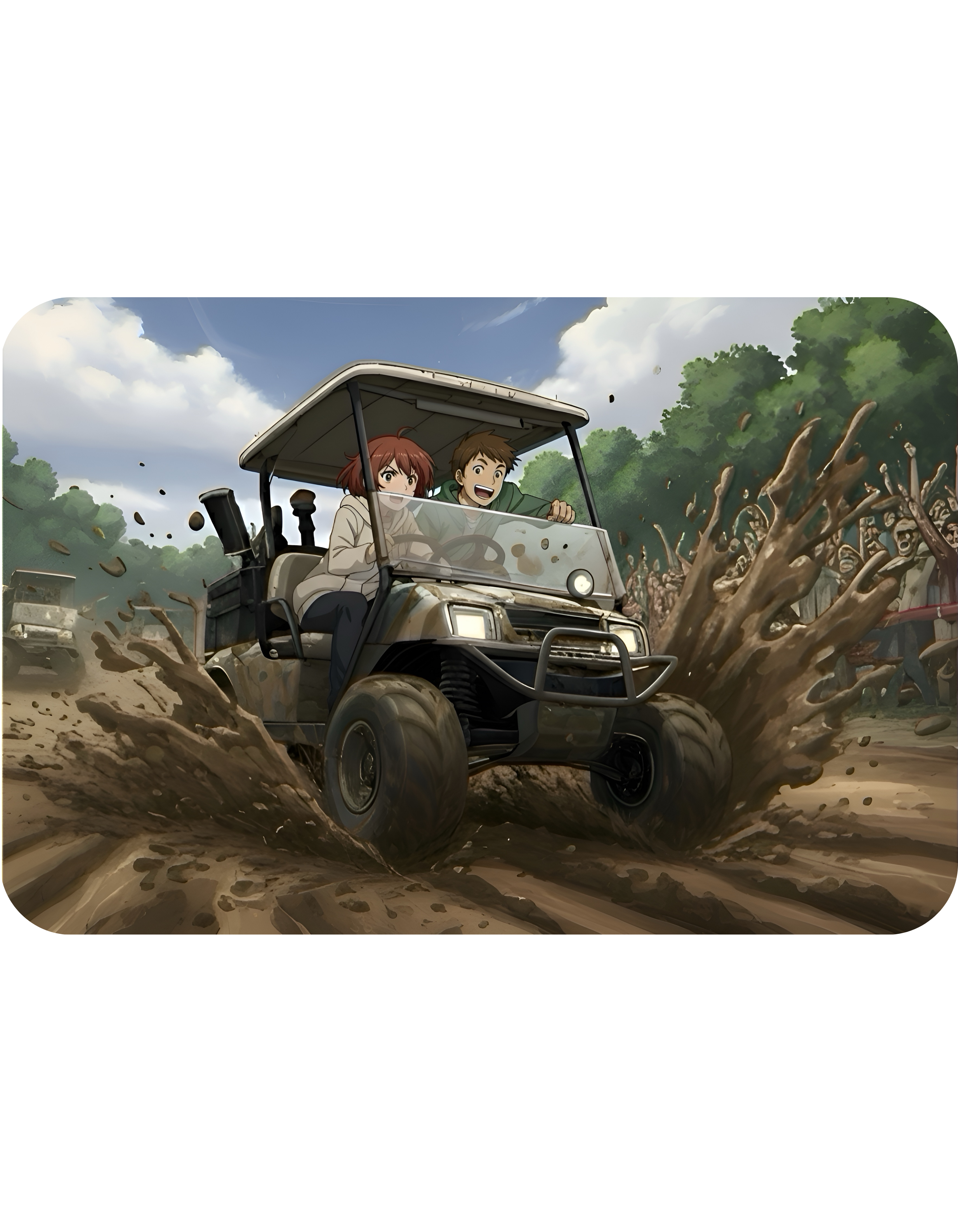 Anime Golf Cart Mud Racing Adventures #4 White Ceramic Mug — Find Your Path To The Essentials Cup (11oz & 15oz)