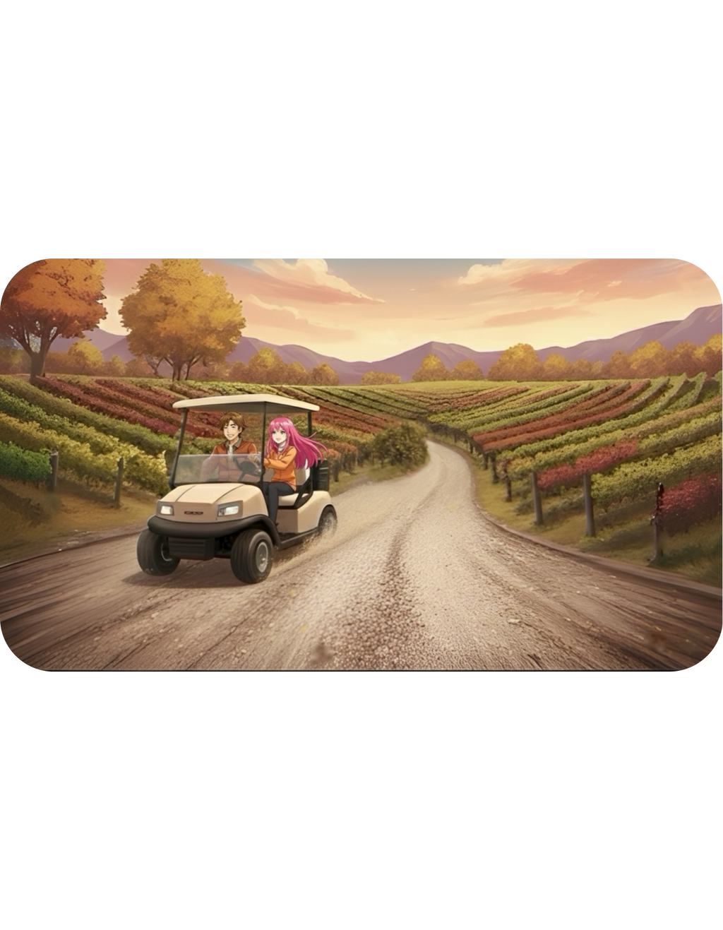 Anime Golf Cart Seasonal Adventures #6 White Ceramic Mug — Find Your Path To The Essentials Cup (11oz & 15oz)