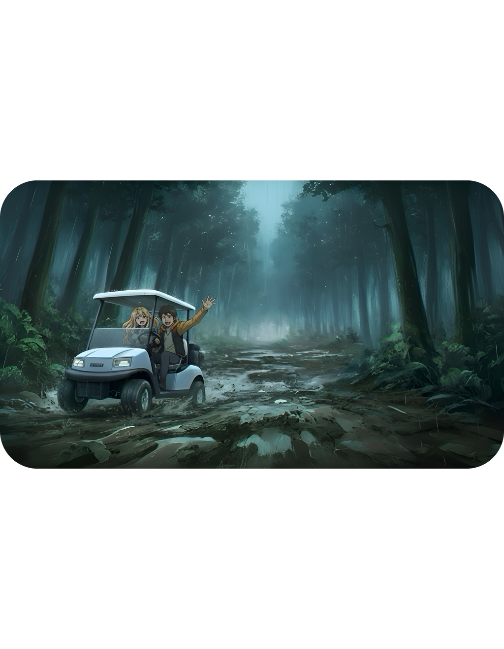 Anime Golf Cart Seasonal Adventures #6 White Ceramic Mug — Find Your Path To The Essentials Cup (11oz & 15oz)