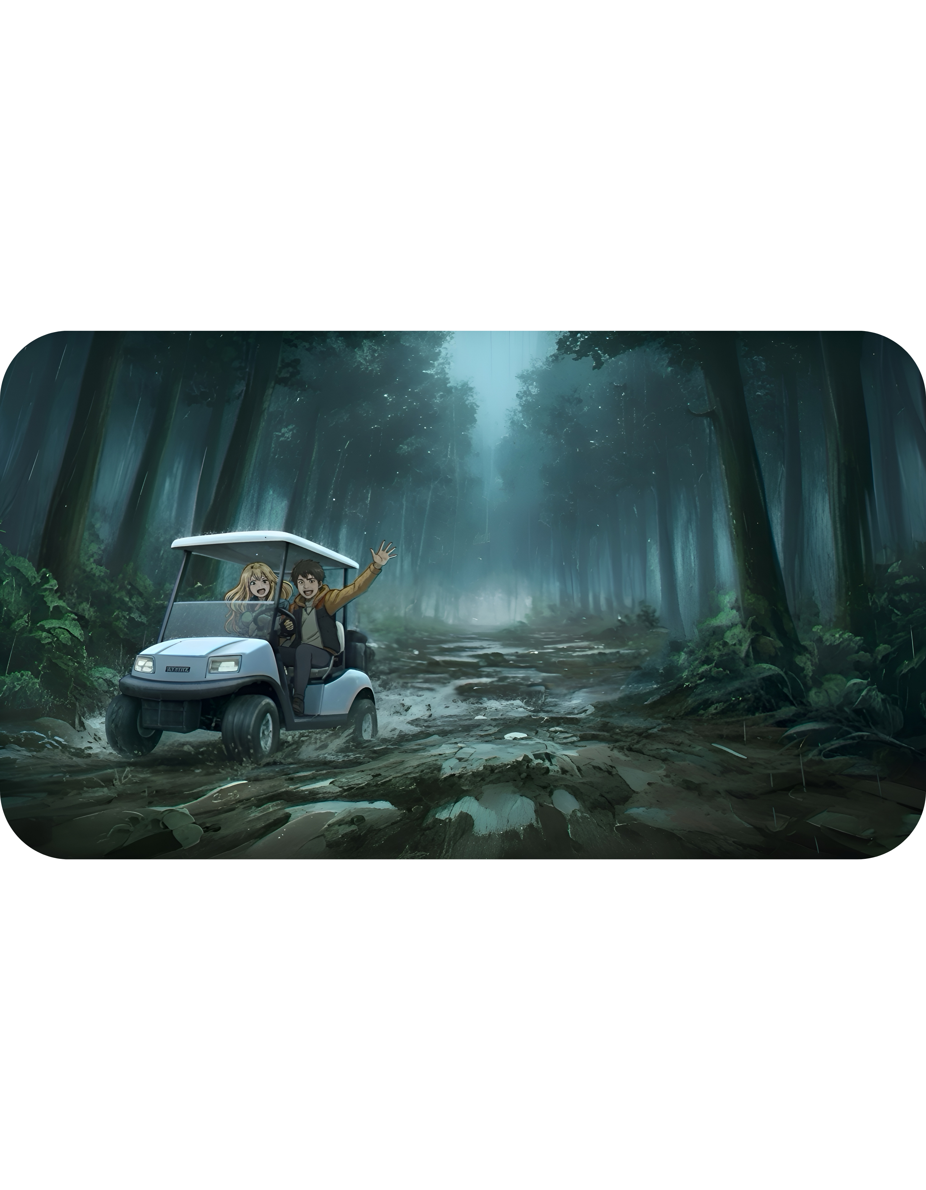 Anime Golf Cart Seasonal Adventures #6 White Ceramic Mug — Find Your Path To The Essentials Cup (11oz & 15oz)