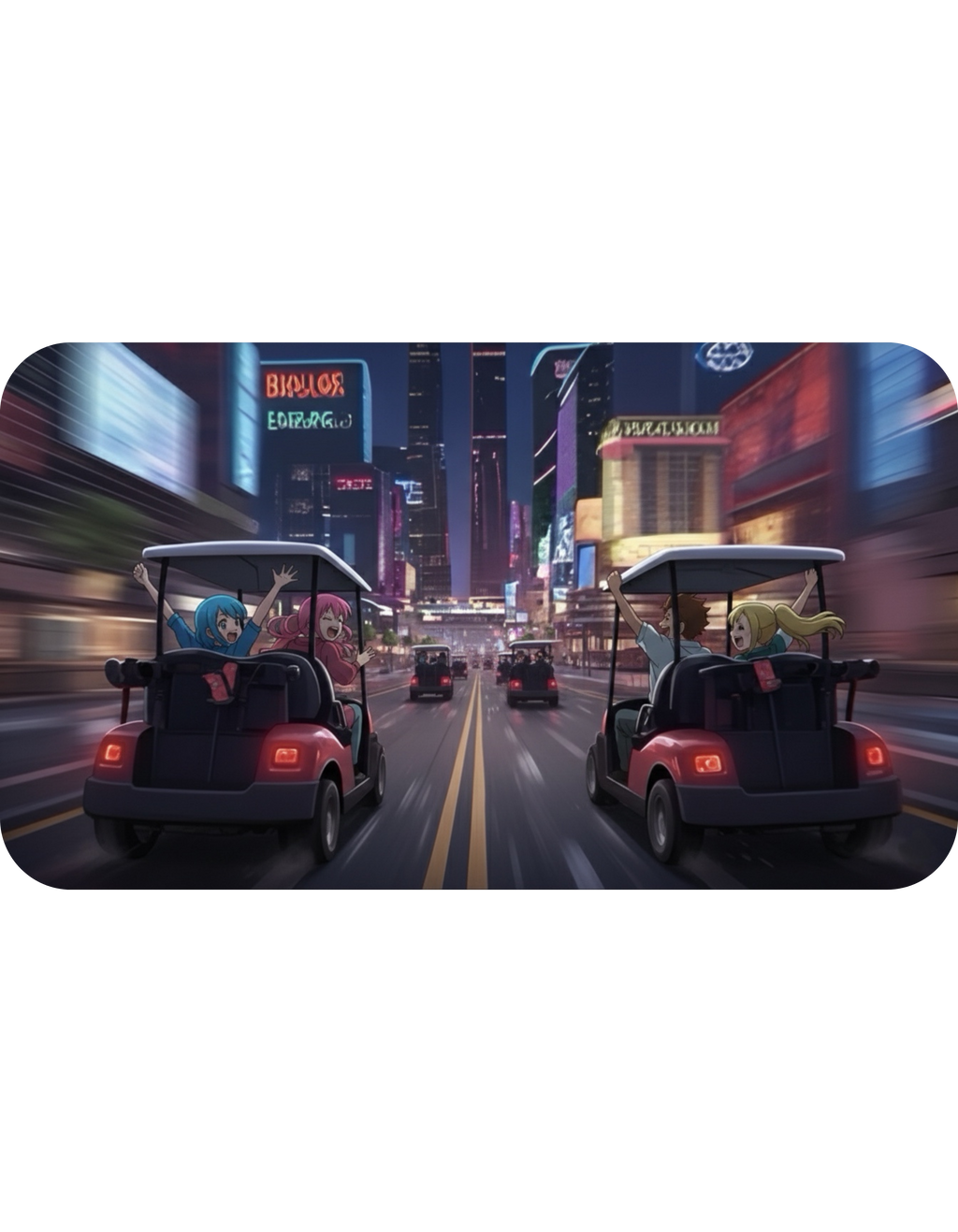 Anime Golf Cart Seasonal & City Adventures #8 White Ceramic Mug — Find Your Path To The Essentials Cup (11oz & 15oz)