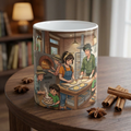 Cozy Family Bakery White Ceramic Mug — Inspirational Multigenerational Baking Cup (11oz & 15oz)