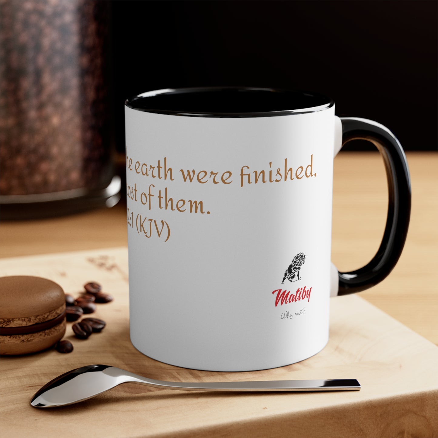 Bible Speaks Gen 2:1 Accent Mug, 11oz