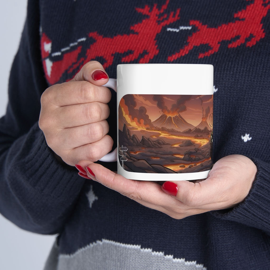 Adventure 4x4 Trucks #19, Geology Lava Volcanologists On The Go White Ceramic Mug — Find Your Path To The Essentials Cup (11oz & 15oz)
