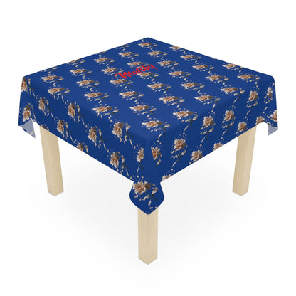 Matiby Dark Blue Flower Tablecloth