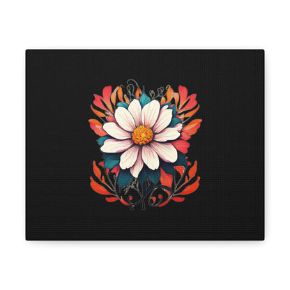 Floral Black Canvas Gallery Wraps