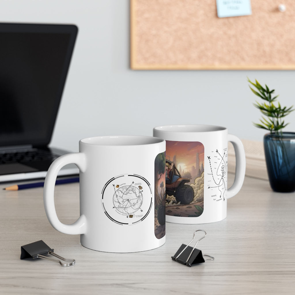 Adventure 4x4 Trucks #16, Freedom Buggy Lovers On The Go White Ceramic Mug — Find Your Path To The Essentials Cup (11oz & 15oz)