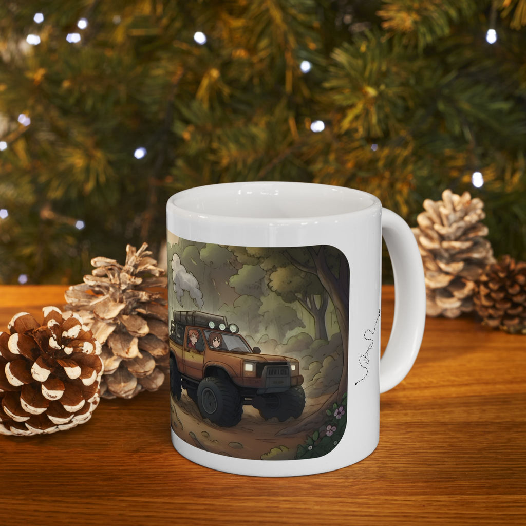 Adventure 4x4 Trucks #54, Container Haulers White Ceramic Mug — Find Your Path To The Essentials Cup (11oz & 15oz)