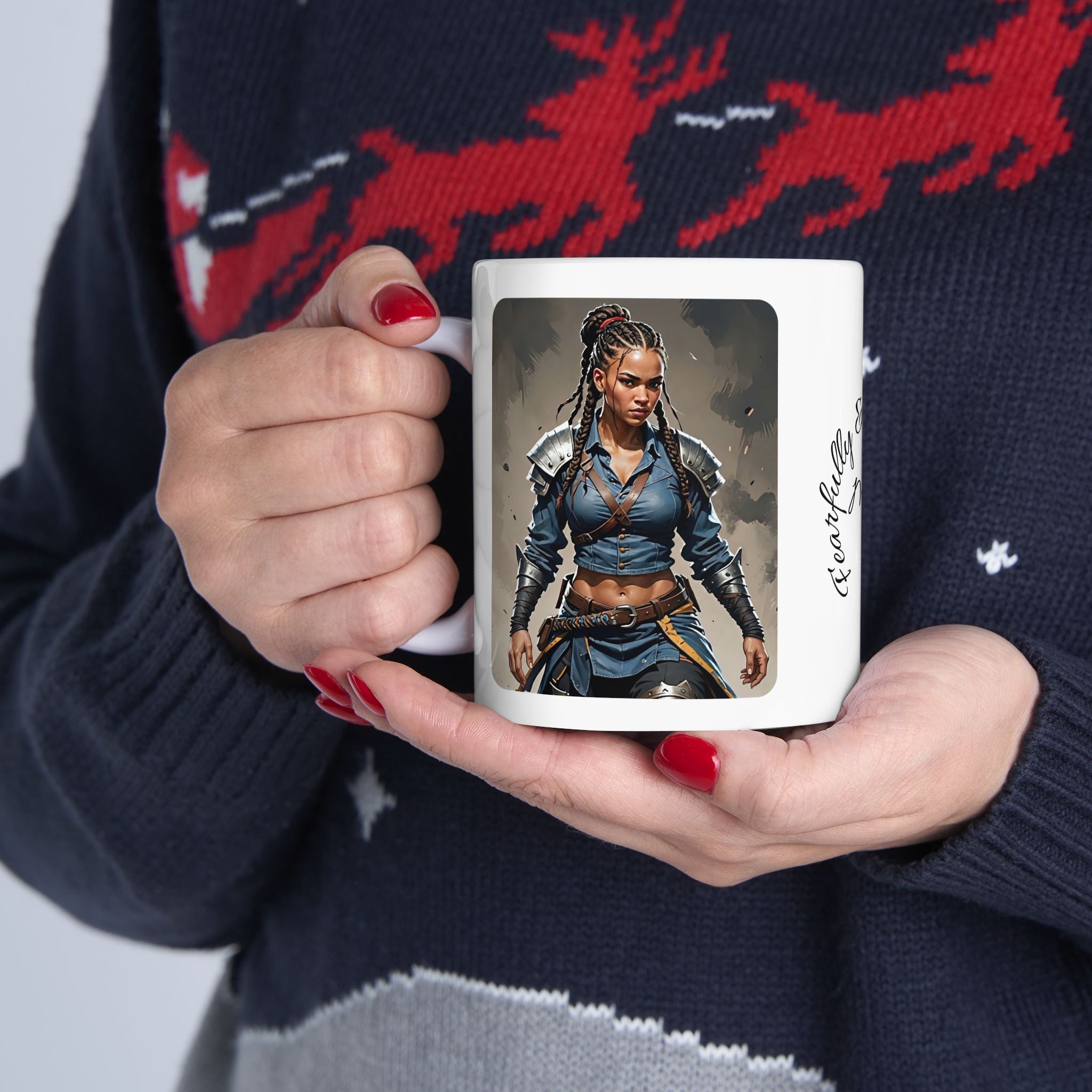 Gentle Woman of Valor #24 White Ceramic Mug - Fearfully & Wonderfully Made Tribute Cup (11oz/15oz)