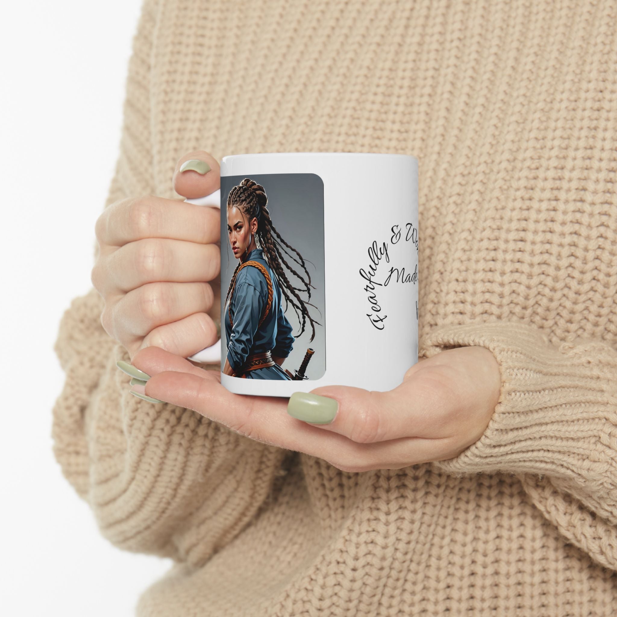 Gentle Woman of Valor #15 White Ceramic Mug - Fearfully & Wonderfully Made Tribute Cup (11oz/15oz)